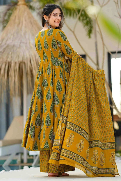 Mustard Colour Muslin Stitched Suit SS1113319 A