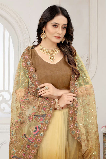 Mustard Colour Net Designer Saree LC1121366 A
