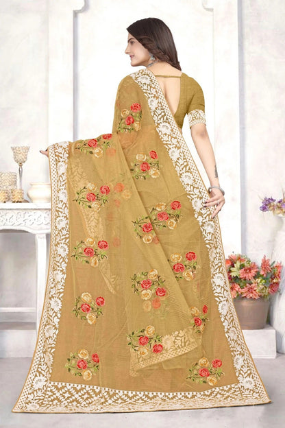 Mustard Colour Organza Designer Saree LC1121539 A