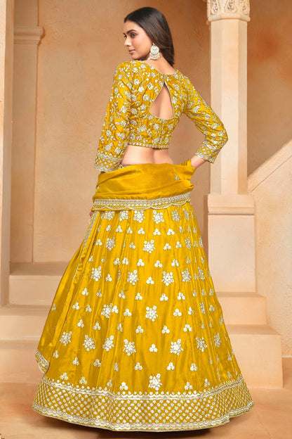 Mustard Colour Organza Lehenga Choli LC1050639 A