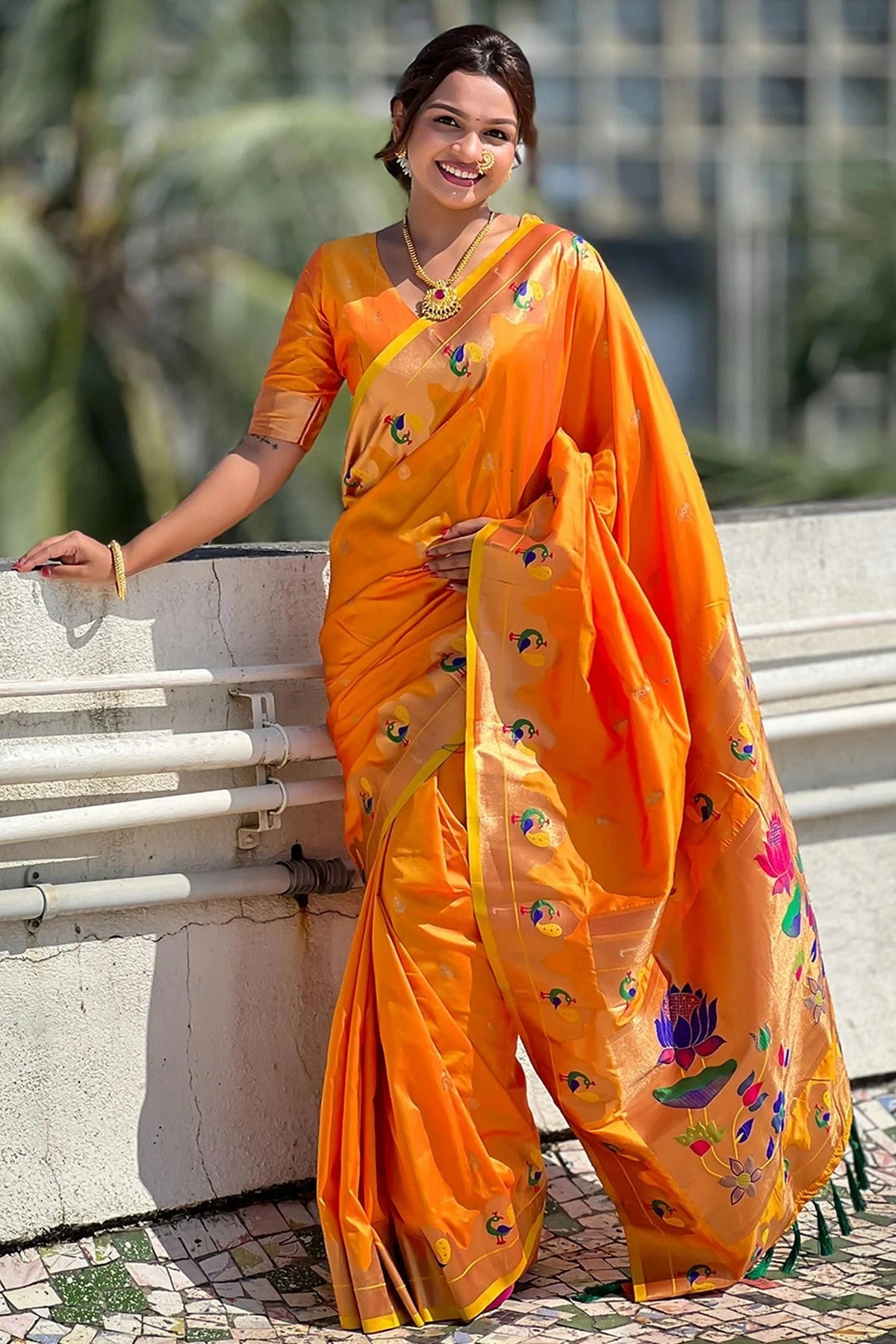 Mustard Colour Paithani Silk Paithani Saree SD1110952