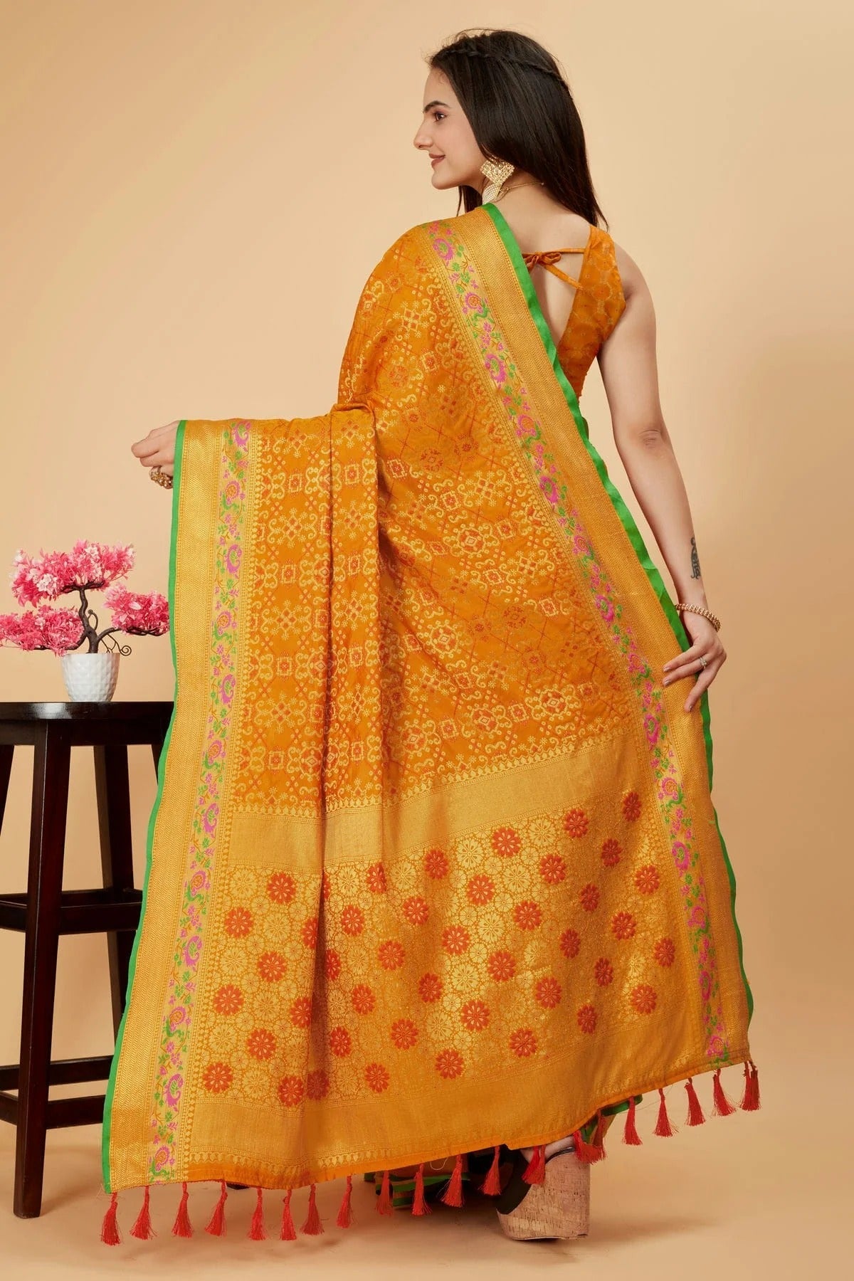Mustard Colour Patola Silk Saree SD1110092 A