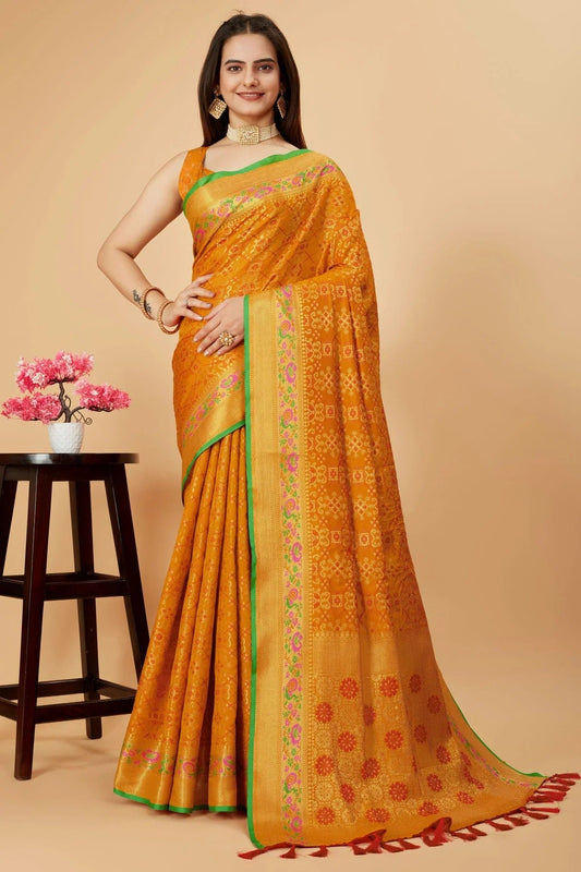 Mustard Colour Patola Silk Saree SD1110092