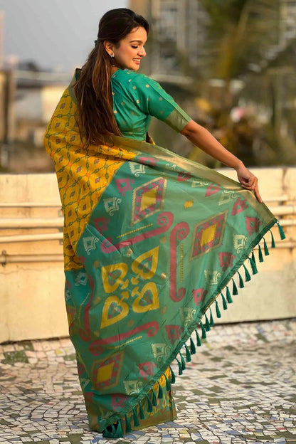 Mustard Colour Patola Silk Traditional Saree SD1112669 A