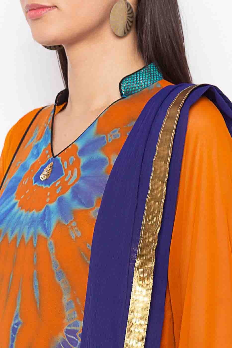 Mustard Colour Plus Size Stitched Georgette Embroidery Pant Style Suit BW1070197 B