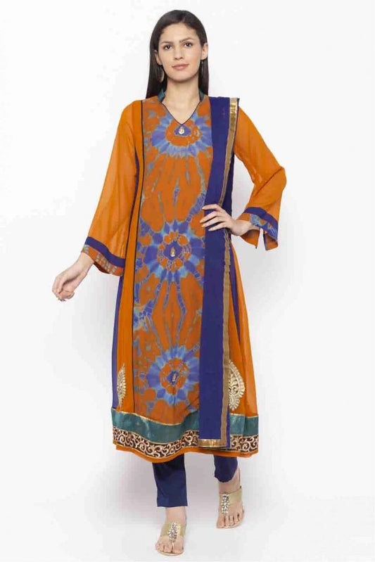 Mustard Colour Plus Size Stitched Georgette Embroidery Pant Style Suit BW1070197