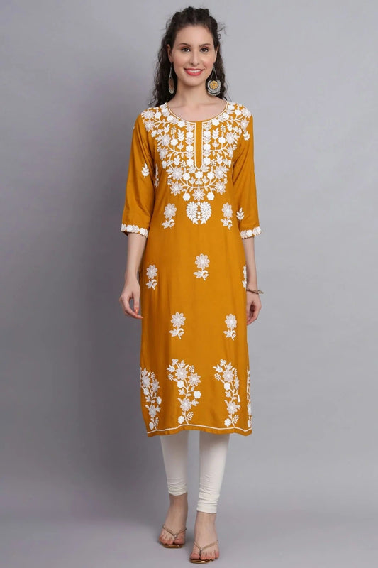 Mustard Colour Rayon Kurti KR1111144