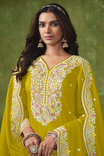 Mustard Colour Roman Silk Patiala Suit SM1050548 A