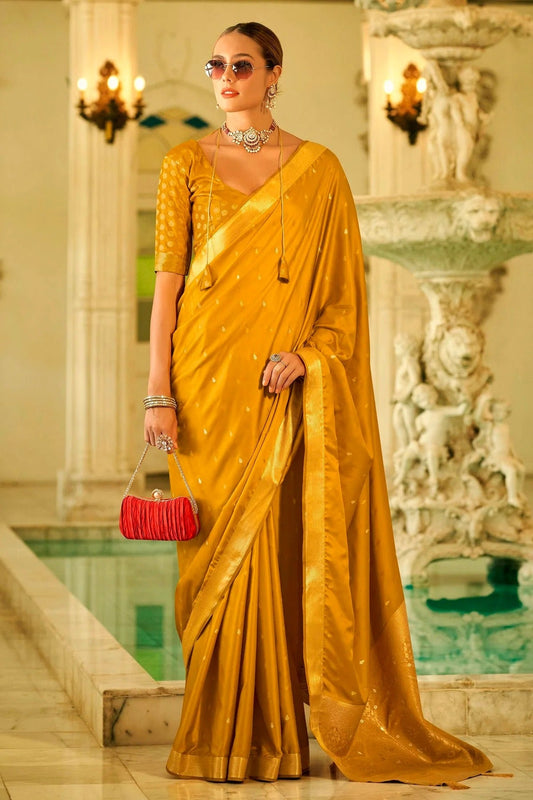 Mustard Colour Satin Silk Saree SD1110274