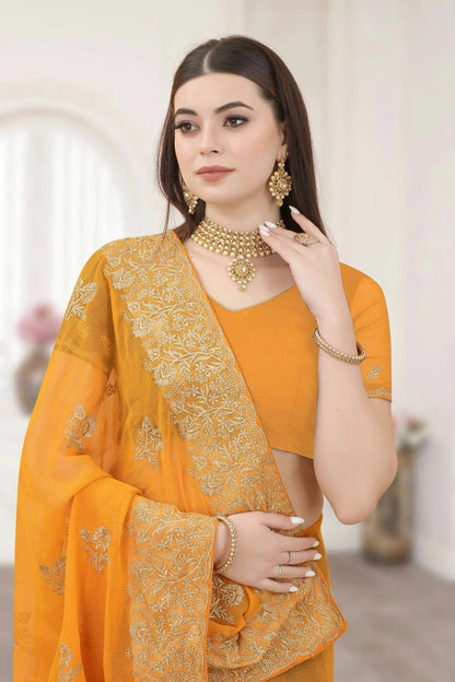Mustard Colour Silk Designer Saree LC1121300 A