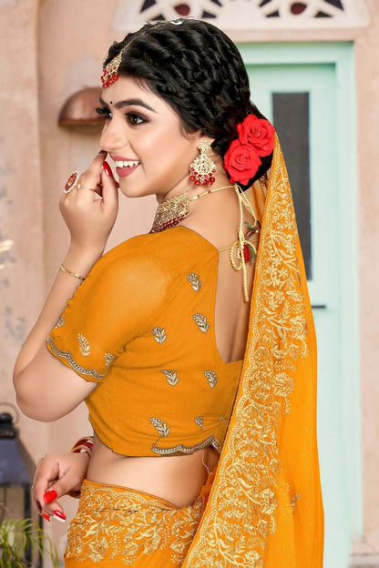 Mustard Colour Silk Designer Saree LC1121346 A