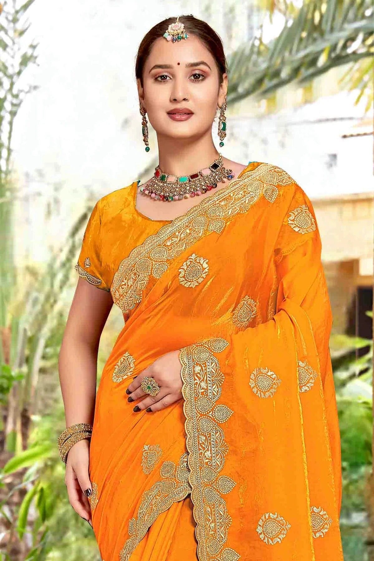 Mustard Colour Silk Designer Saree SD1121974 B