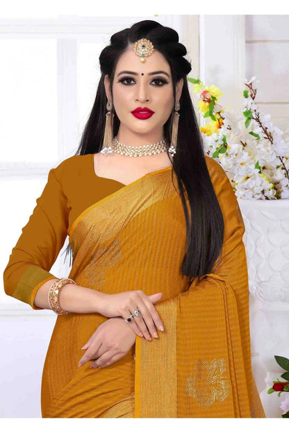 Mustard Colour Silk Satin Designer Saree SD1120633 A