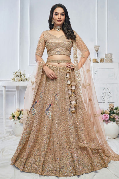 Mustard Colour Soft Net Embroidery Lehenga Choli LC1111366