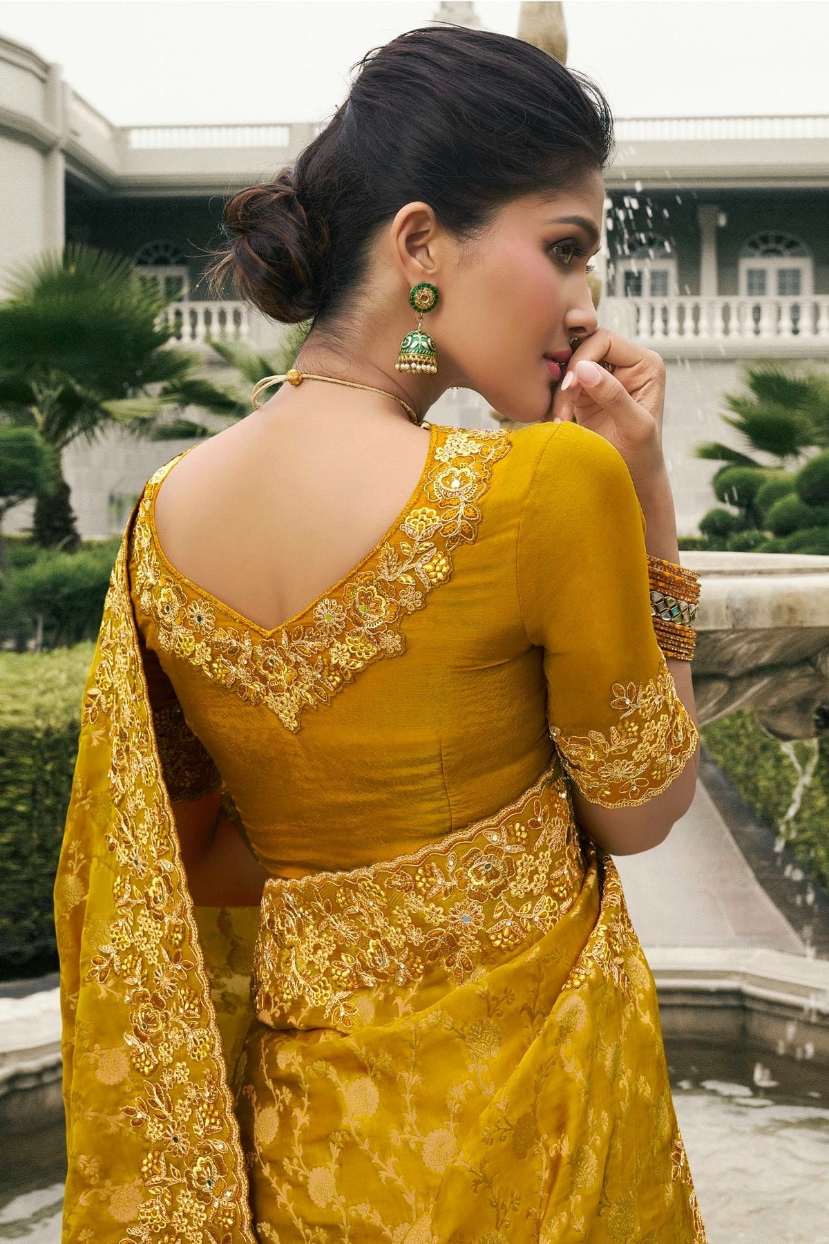 Mustard Colour Tissue Silk Designer Saree SD1290229 A