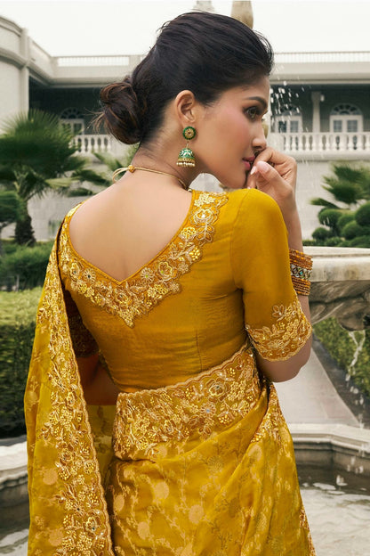 Mustard Colour Tissue Silk Designer Saree SD1290229 A