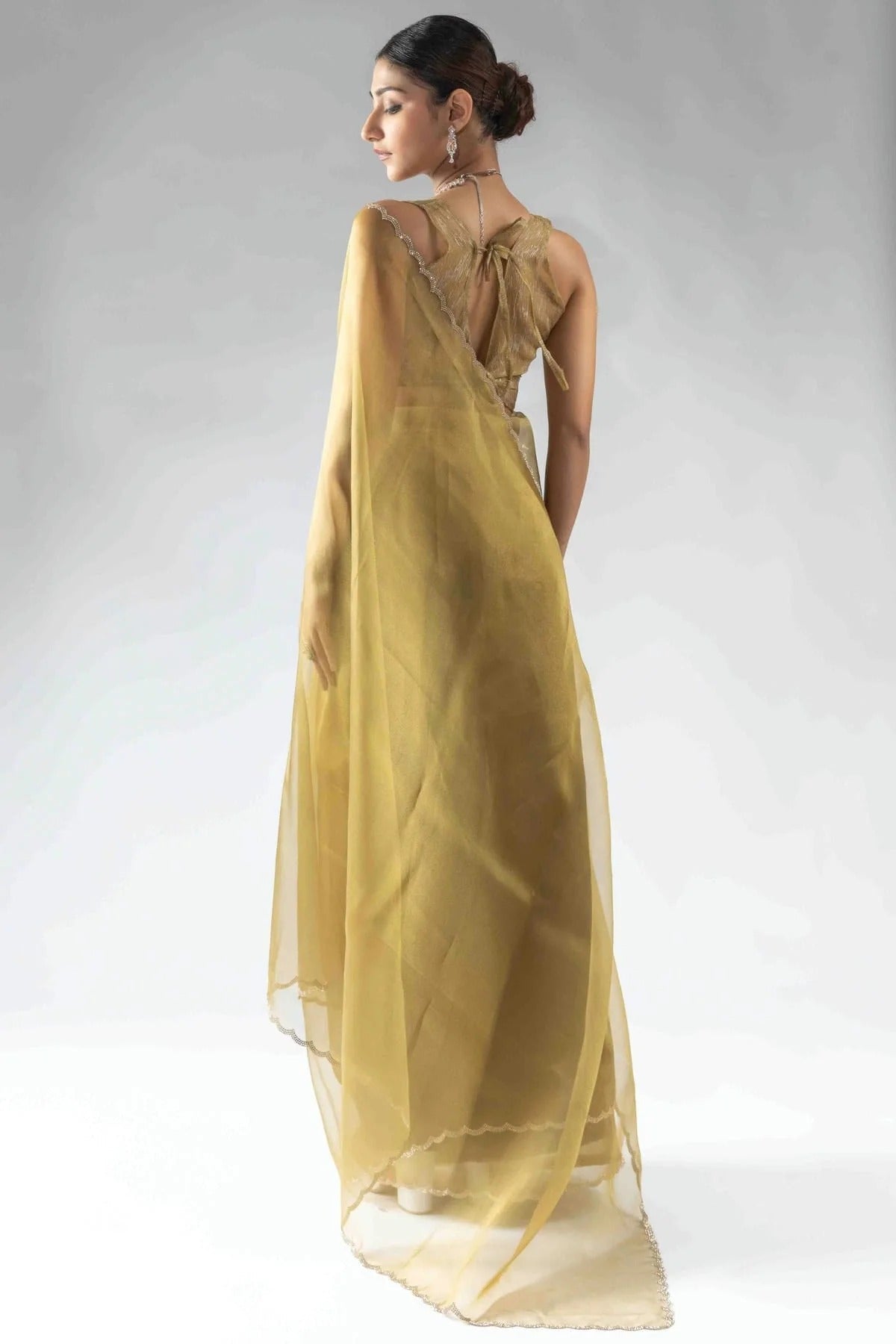 Mustard Colour Tissue Silk Ready To Wear Saree SD1122051 A