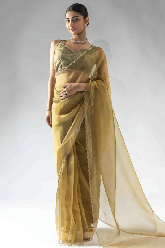 Mustard Colour Tissue Silk Ready To Wear Saree SD1122051