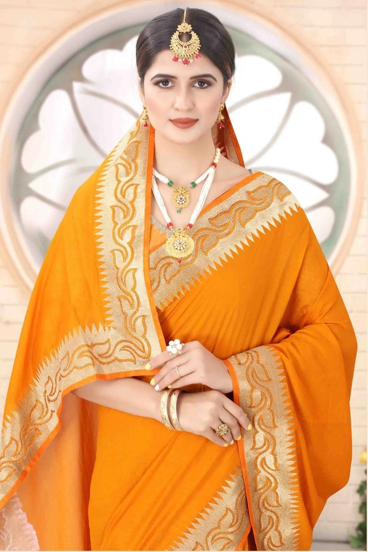 Mustard Colour Vichitra Silk Designer Saree SD1120739 A