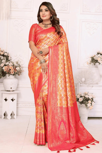 Mustard Colour Woven Work Banarasi Silk Traditional Saree SD1250238