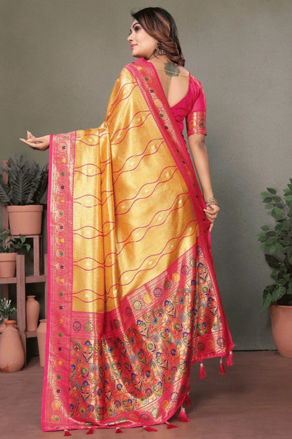 Mustard Colour Woven Work Pure Banarasi Tissue Silk Traditional Saree SD1250321 B