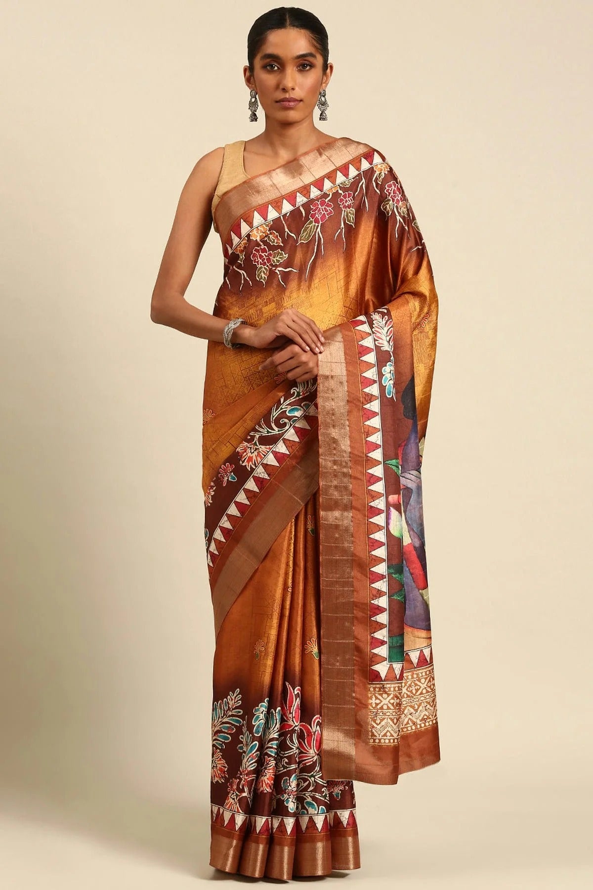 Mustrad Colour Cotton Printed Saree SD1102399