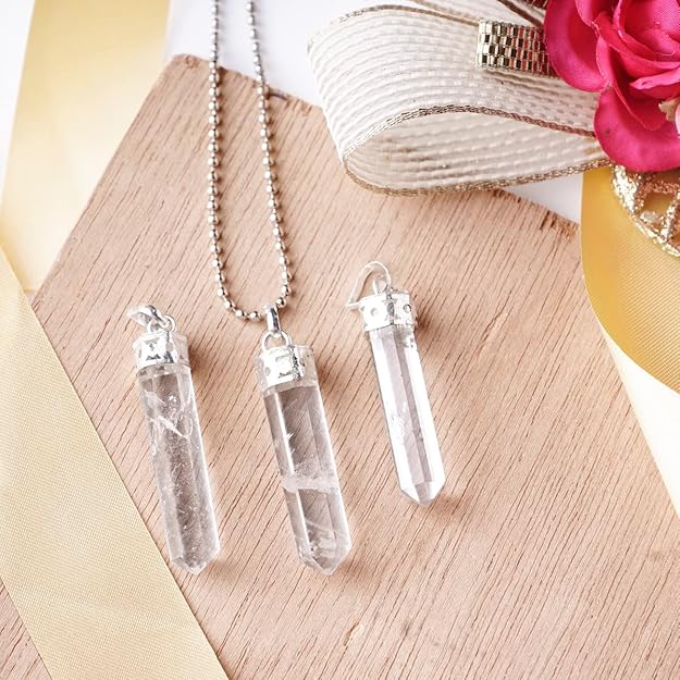 Natural Clear Quartz Pencil Pendant – Crystal Point Necklace for Clarity & Healing