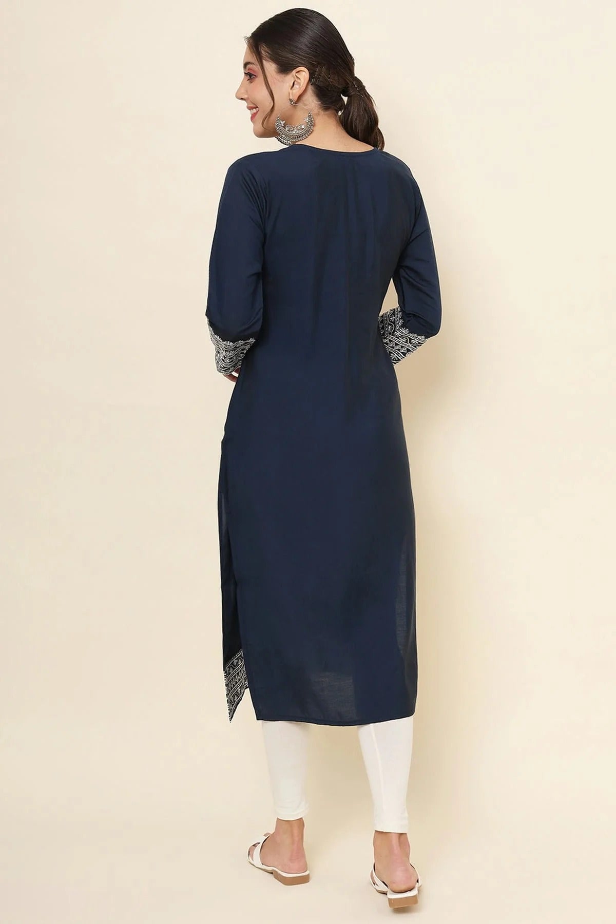 Navy Blue Colour Cotton Kurti KR1111174 A
