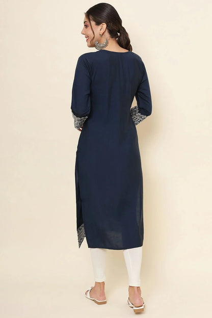 Navy Blue Colour Cotton Kurti KR1111174 A
