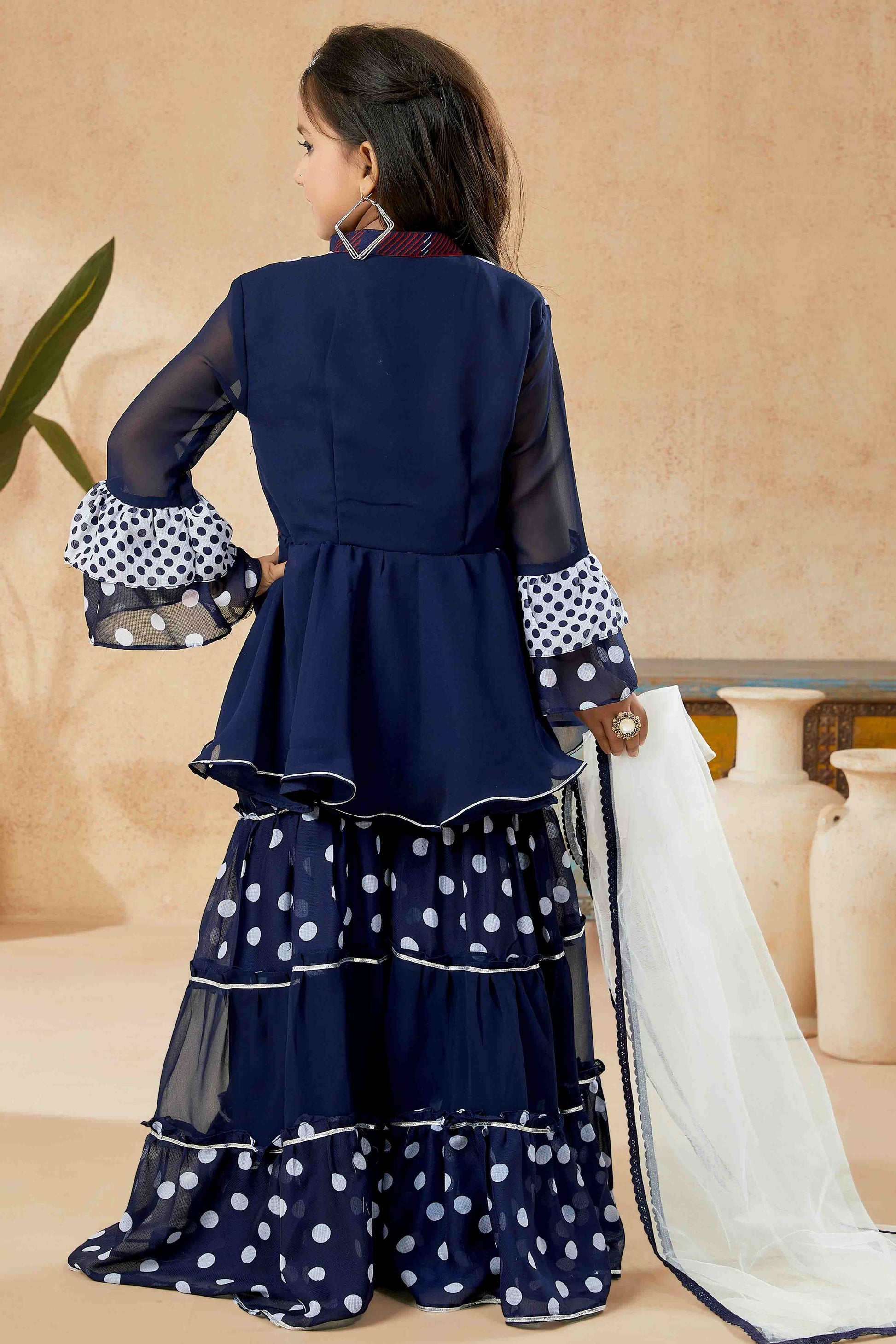 Navy Blue Colour Faux Georgette Sharara Suit GW1070768 A