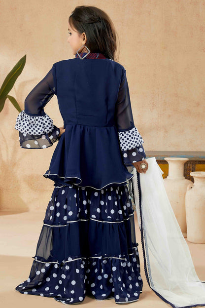 Navy Blue Colour Faux Georgette Sharara Suit GW1070768 A