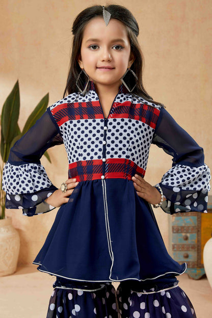 Navy Blue Colour Faux Georgette Sharara Suit GW1070768 B