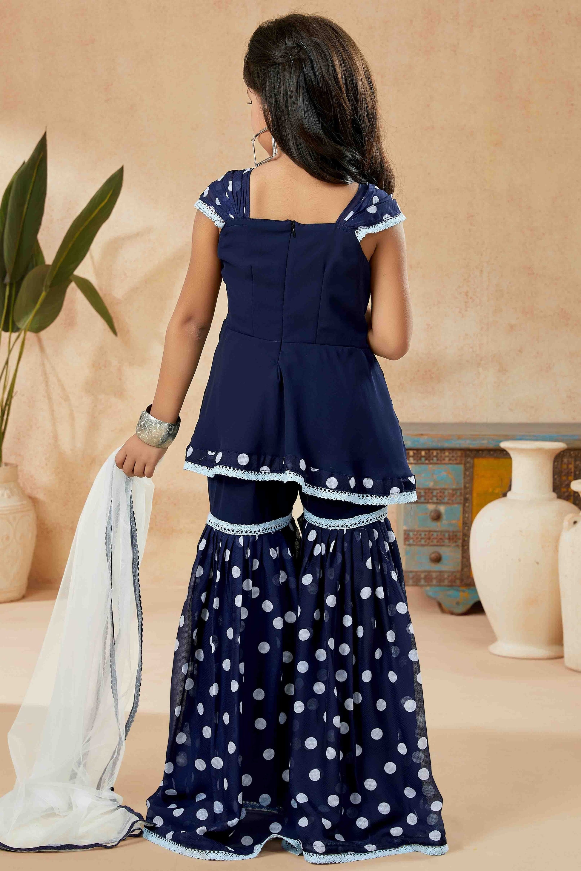 Navy Blue Colour Faux Georgette Sharara Suit GW1070769 A