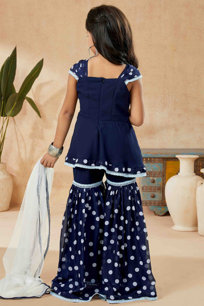 Navy Blue Colour Faux Georgette Sharara Suit GW1070769 A