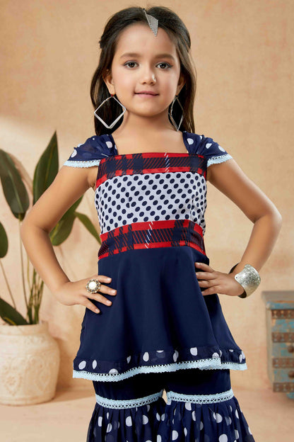 Navy Blue Colour Faux Georgette Sharara Suit GW1070769 B