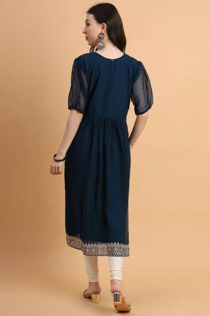 Navy Blue Colour Georgette Kurti KR1111172 A