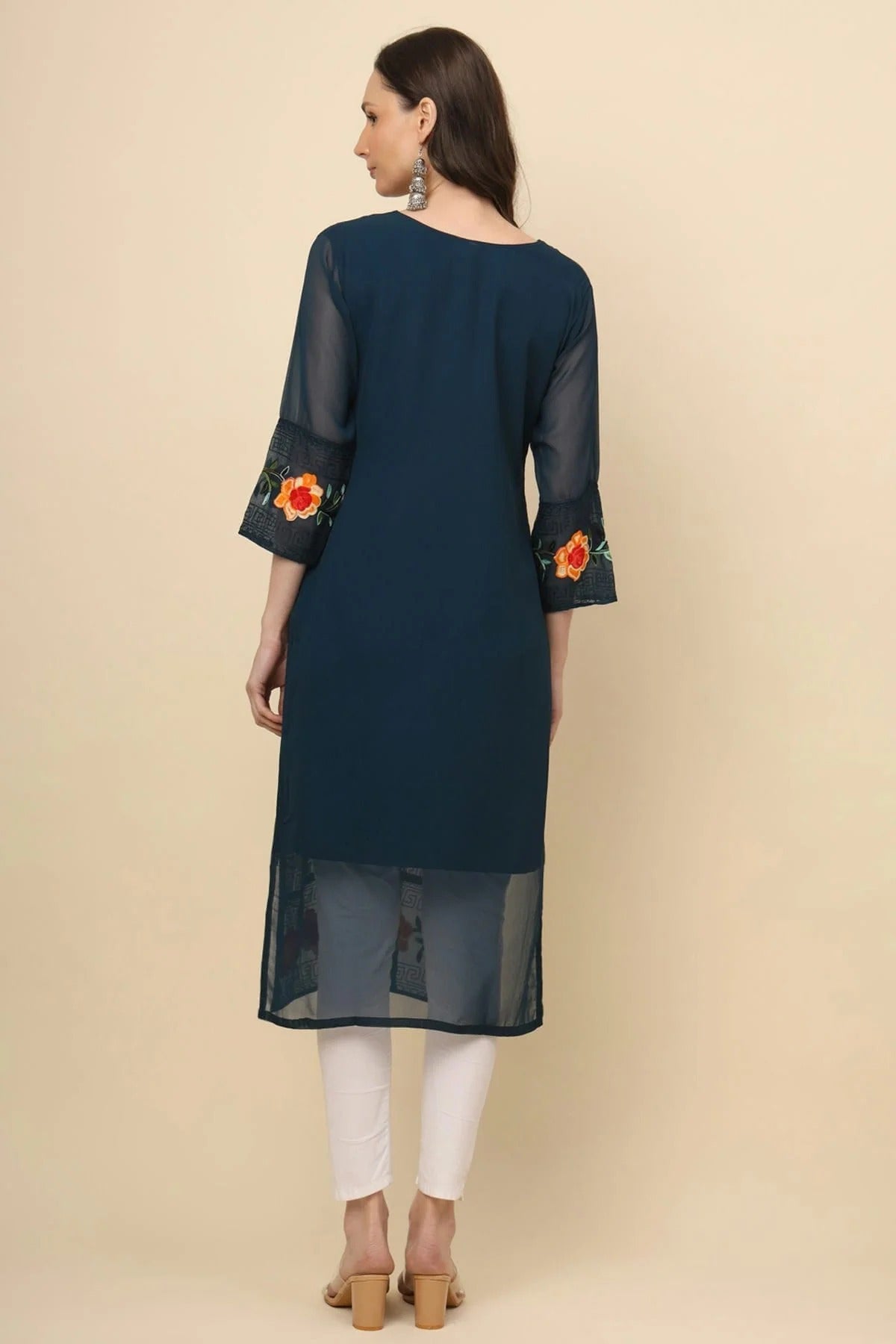 Navy Blue Colour Georgette Kurti KR1111202 A