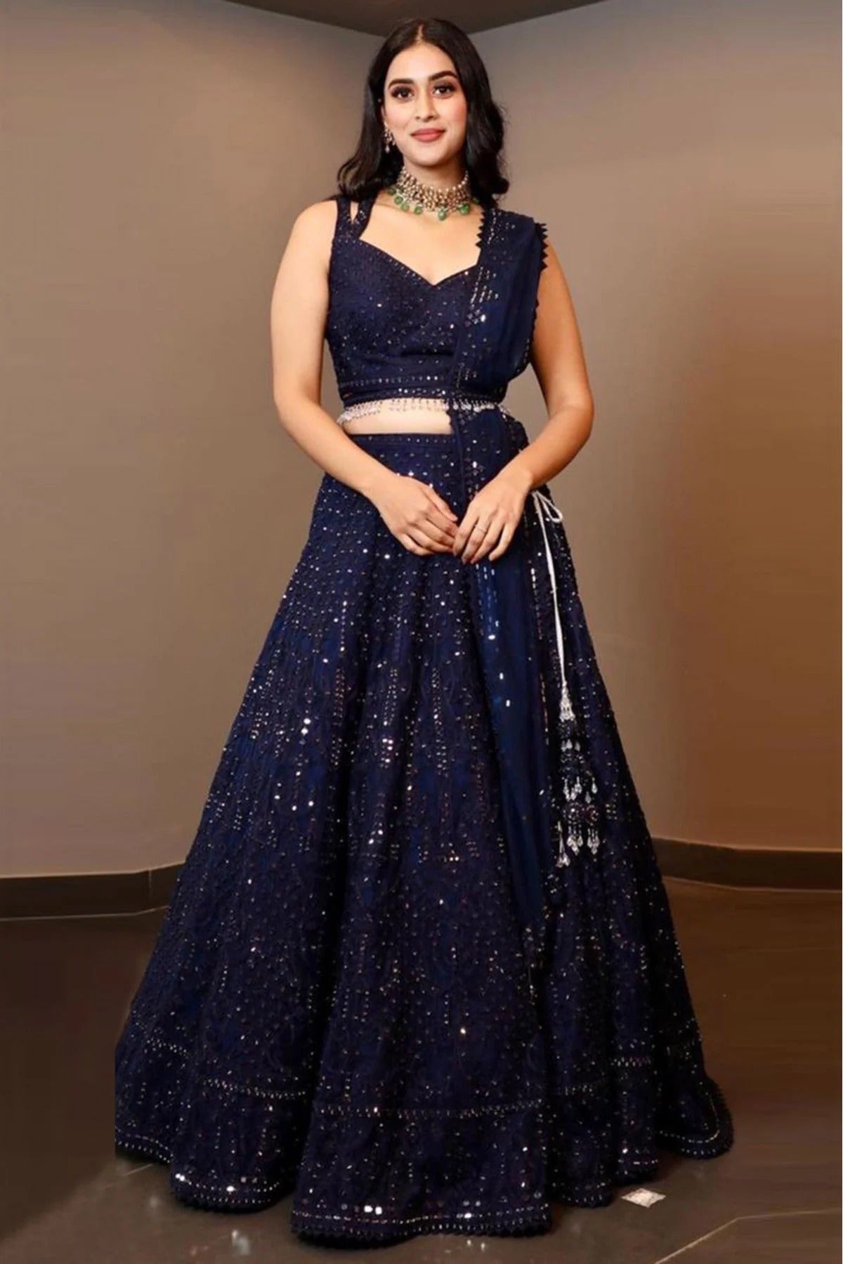 Navy Blue Colour Georgette Lehenga Choli LC1020130