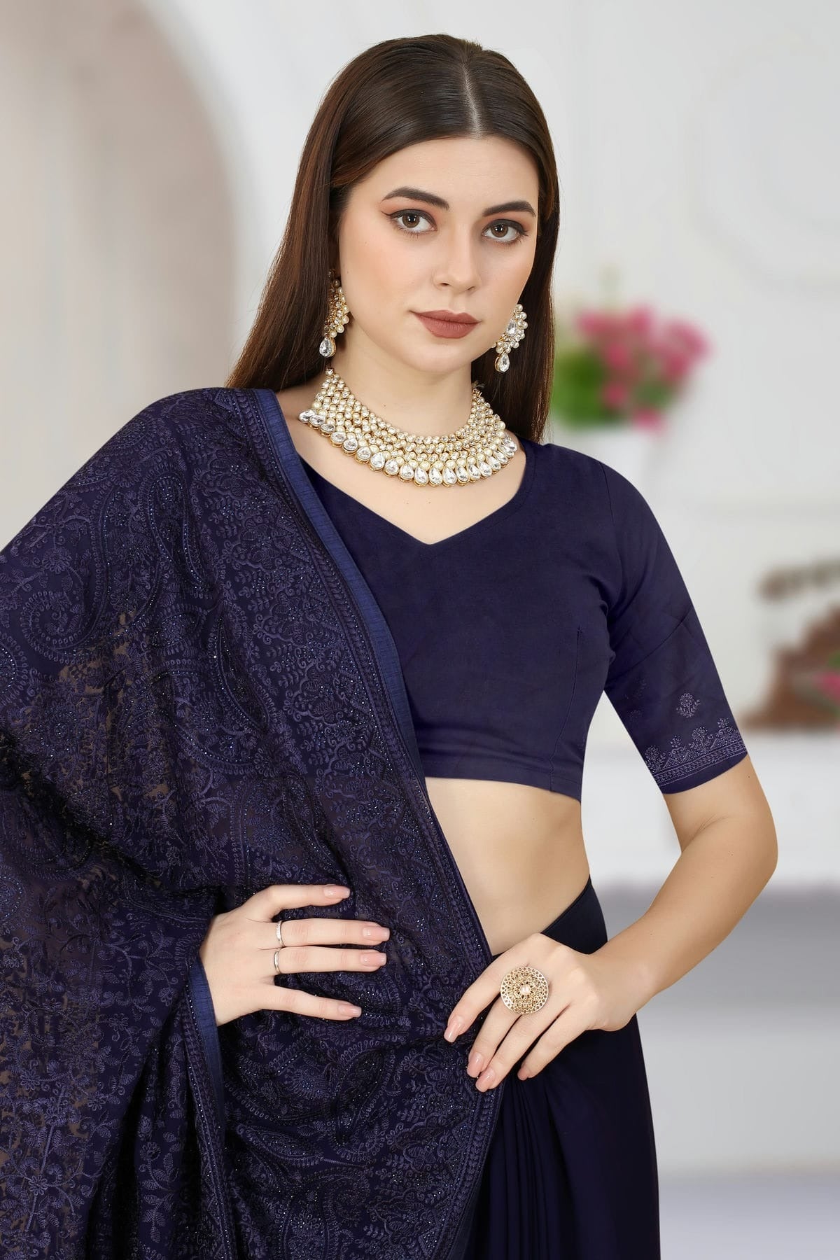 Navy Blue Colour Georgette Saree SD1090771 A_cc2081e5 4f9e 4201 93d5 6b26ec598bdb