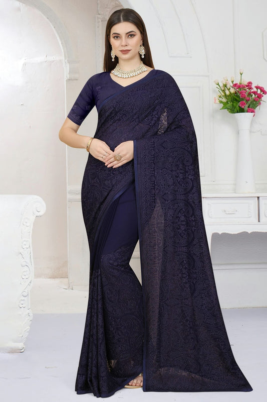 Navy Blue Colour Georgette Saree SD1090771_57c27dd8 2f9c 4a77 a729 2c4dea010bce
