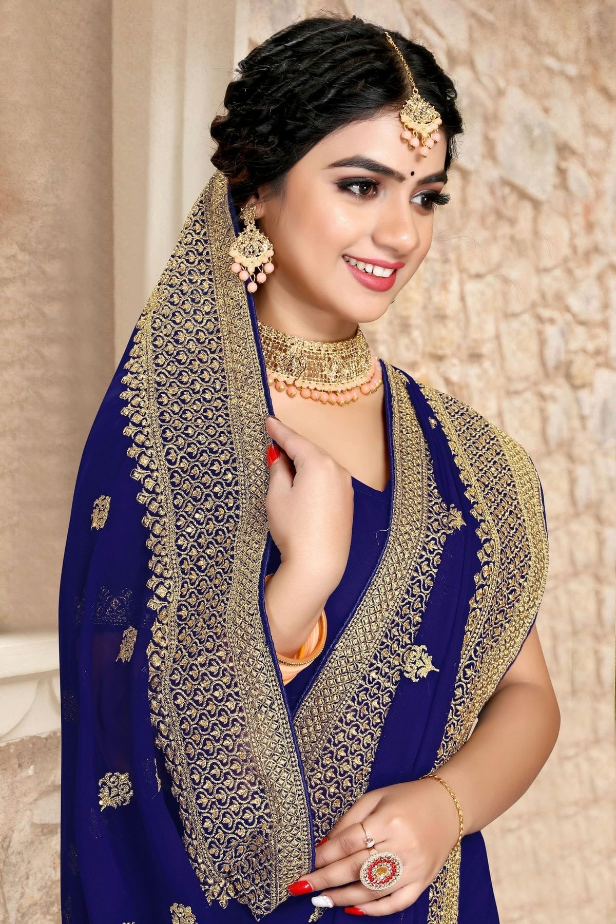 Navy Blue Colour Georgette Saree SD1090792 A_19fd4ce7 1ada 4758 802c 13f929a87f77