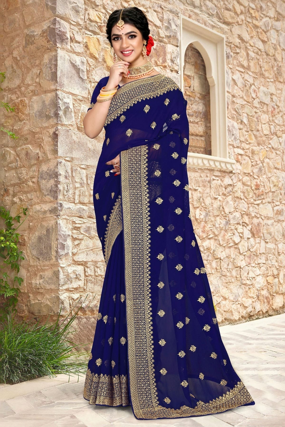 Navy Blue Colour Georgette Saree SD1090792_de4db7d4 8f58 4315 a0a4 c0c4483e3241