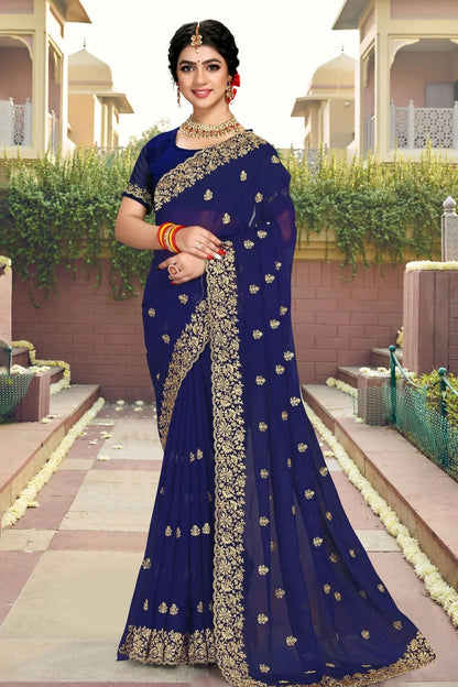 Navy Blue Colour Georgette Saree SD1090800_4850499a 4e18 4dc0 922a 311fb71d82d4