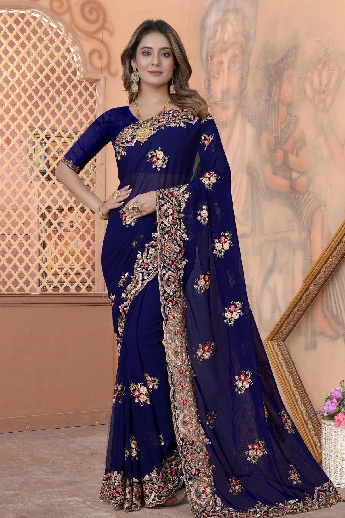 Navy Blue Colour Georgette Saree SD1090871_c260170b b9cb 43bf 99ff bce05850a8b9