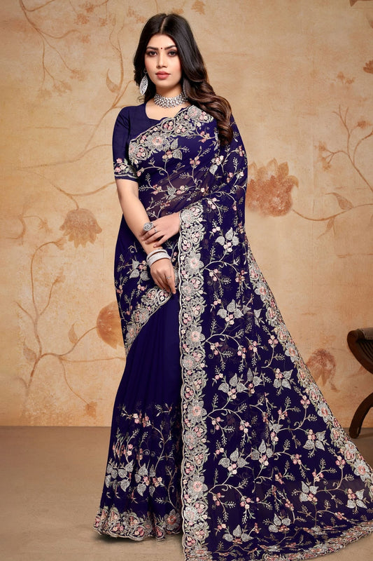 Navy Blue Colour Georgette Saree SD1091026_cb504d2e 6394 4071 bebd d52345bbb498