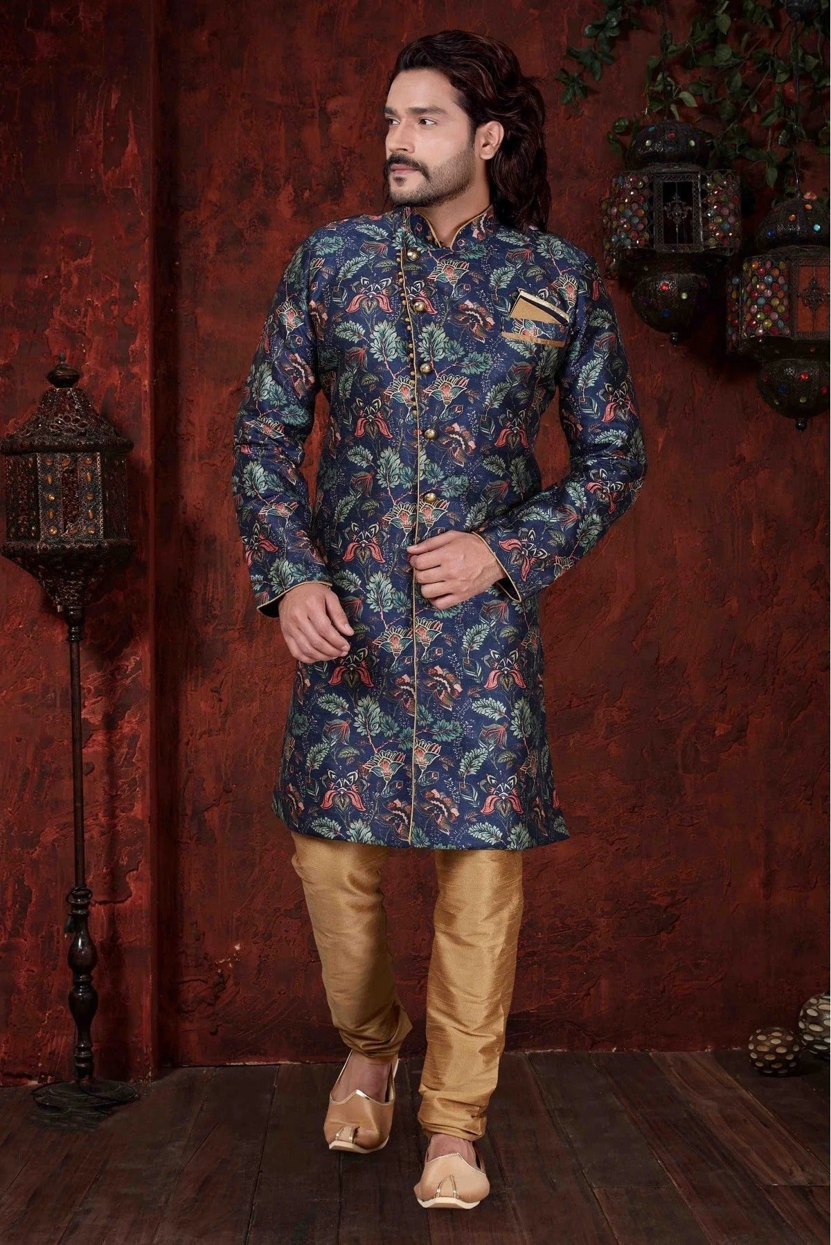 Navy Blue Colour Kurta Pajama In Silk Fabric KP1040026