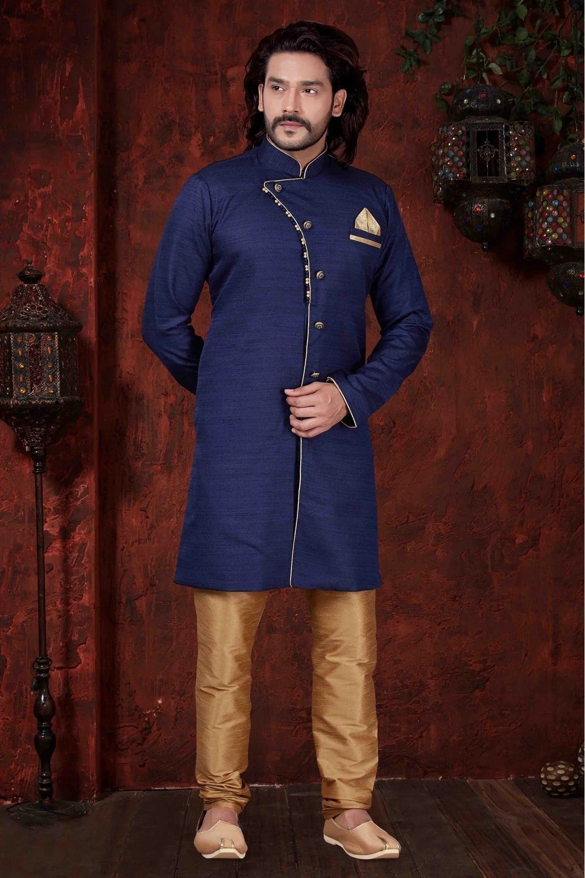Navy Blue Colour Kurta Pajama In Silk Fabric KP1040038