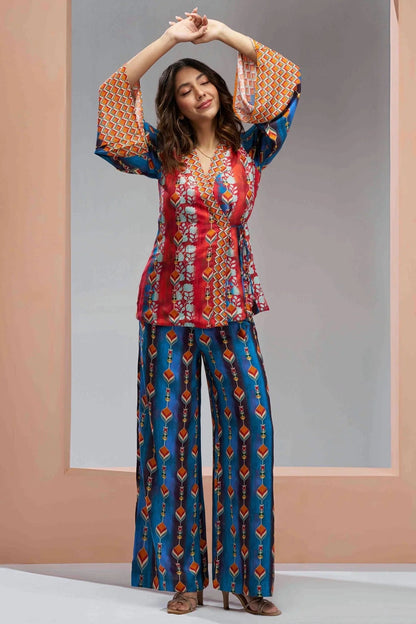 Navy Blue Colour Muslin Silk Co Ord Suit TP1080968 A