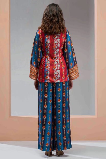 Navy Blue Colour Muslin Silk Co Ord Suit TP1080968 B