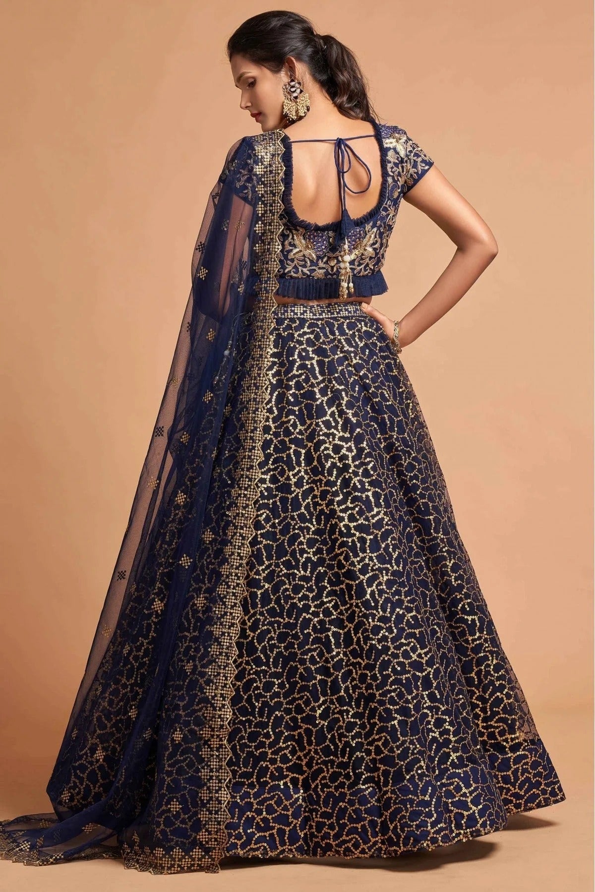 Navy Blue Colour Net Lehenga Choli LC1010119 A